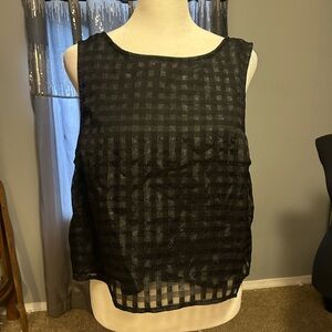 Elle Black Sheer Striped Blouse